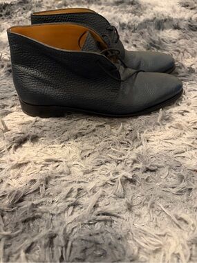 John Lobb Elmer Chukka Boots UK 7.5 E US 8.5 Navy Blue Grain Leather England